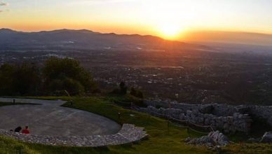 Il tramonto da Castel San Pietro Romano