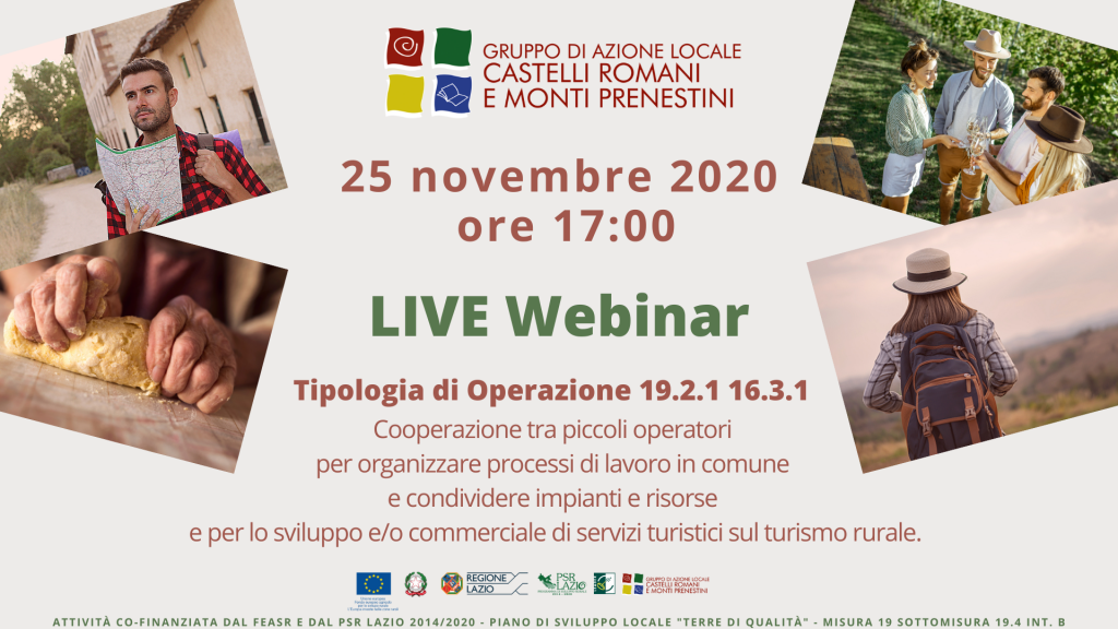 Live webinar Cooperazione e Turismo rurale